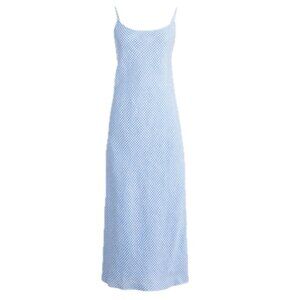 J.Crew Gwyneth Slip Dress in Blue Gingham Linen